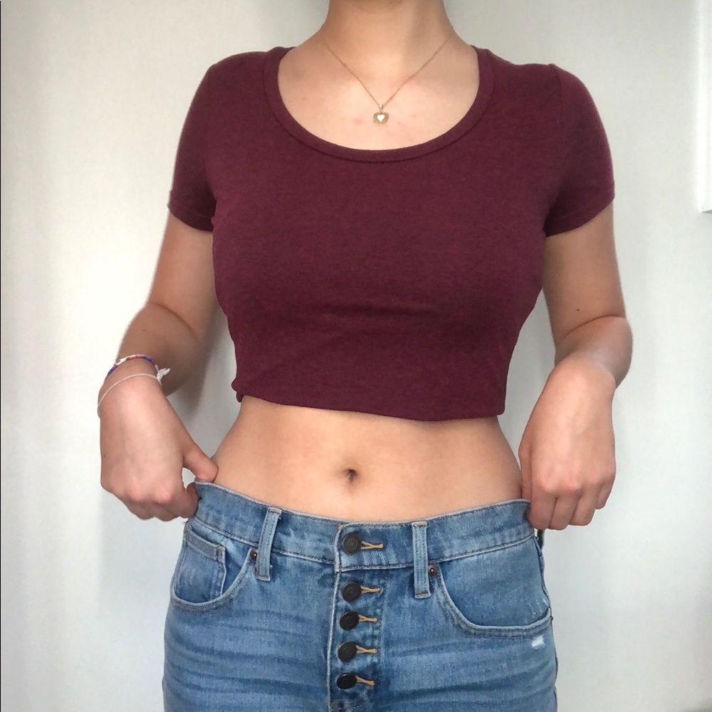 H&M Divided Maroon Tee